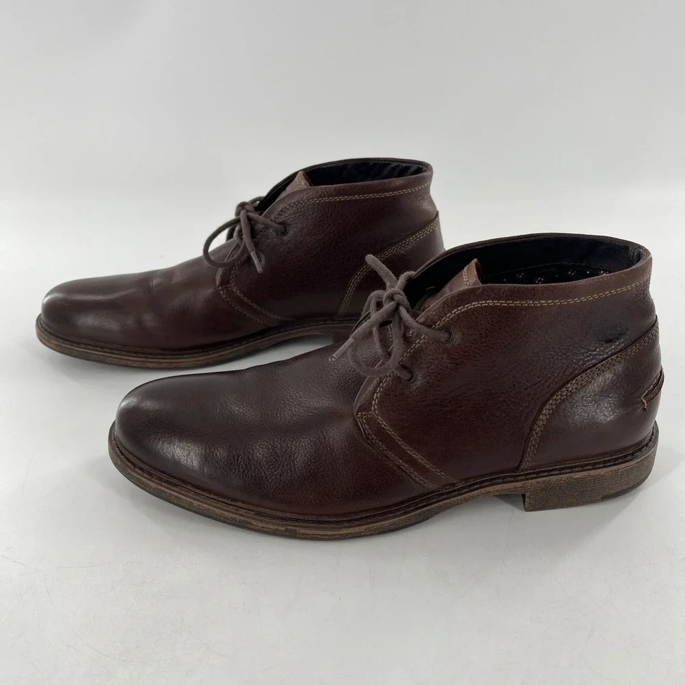 Johnston & Murphy Mens Tan Chukka Full Grain Leather Plain Toe 9 Tumbled Pebbled